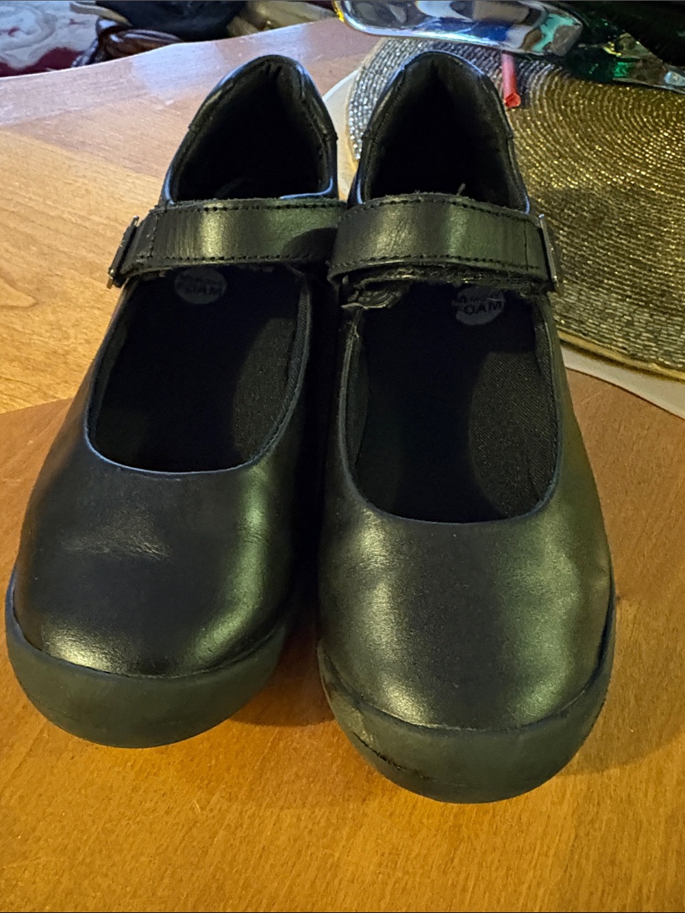 Stride Rite Black Mary Jane Hook-and-Loop School Shoes
